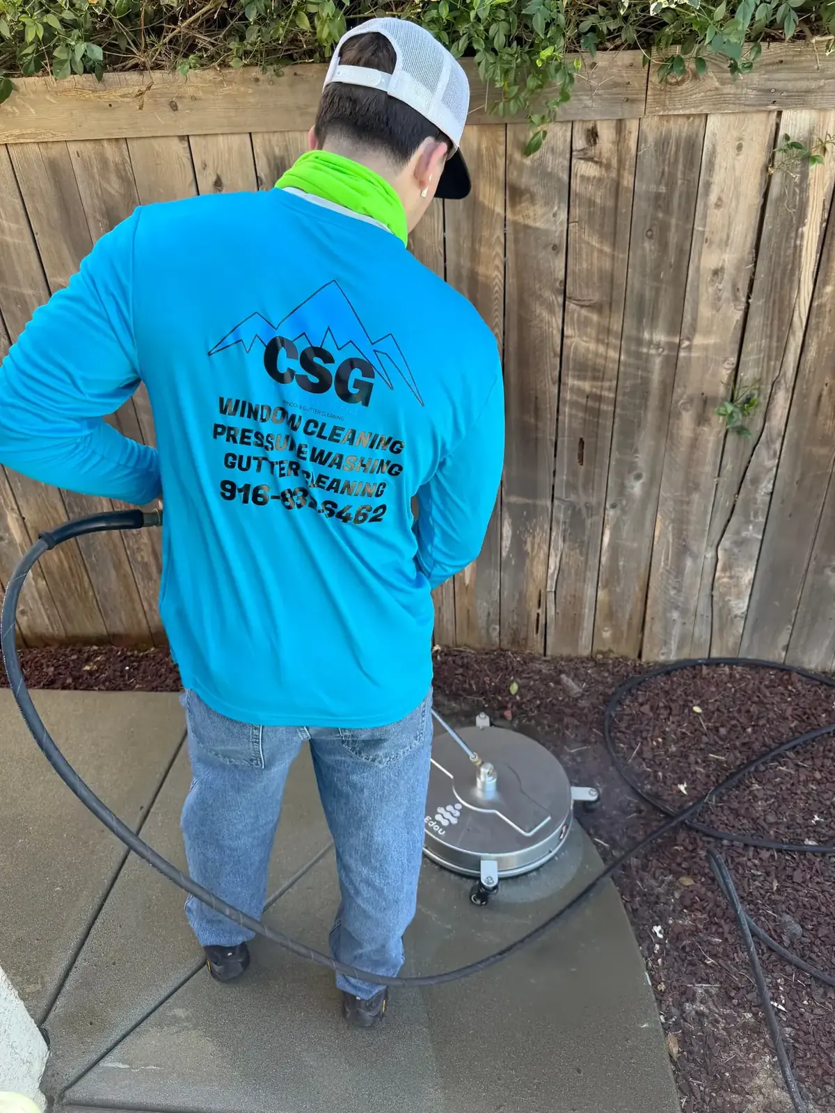 Pressure Washing being performed by a CSG technician