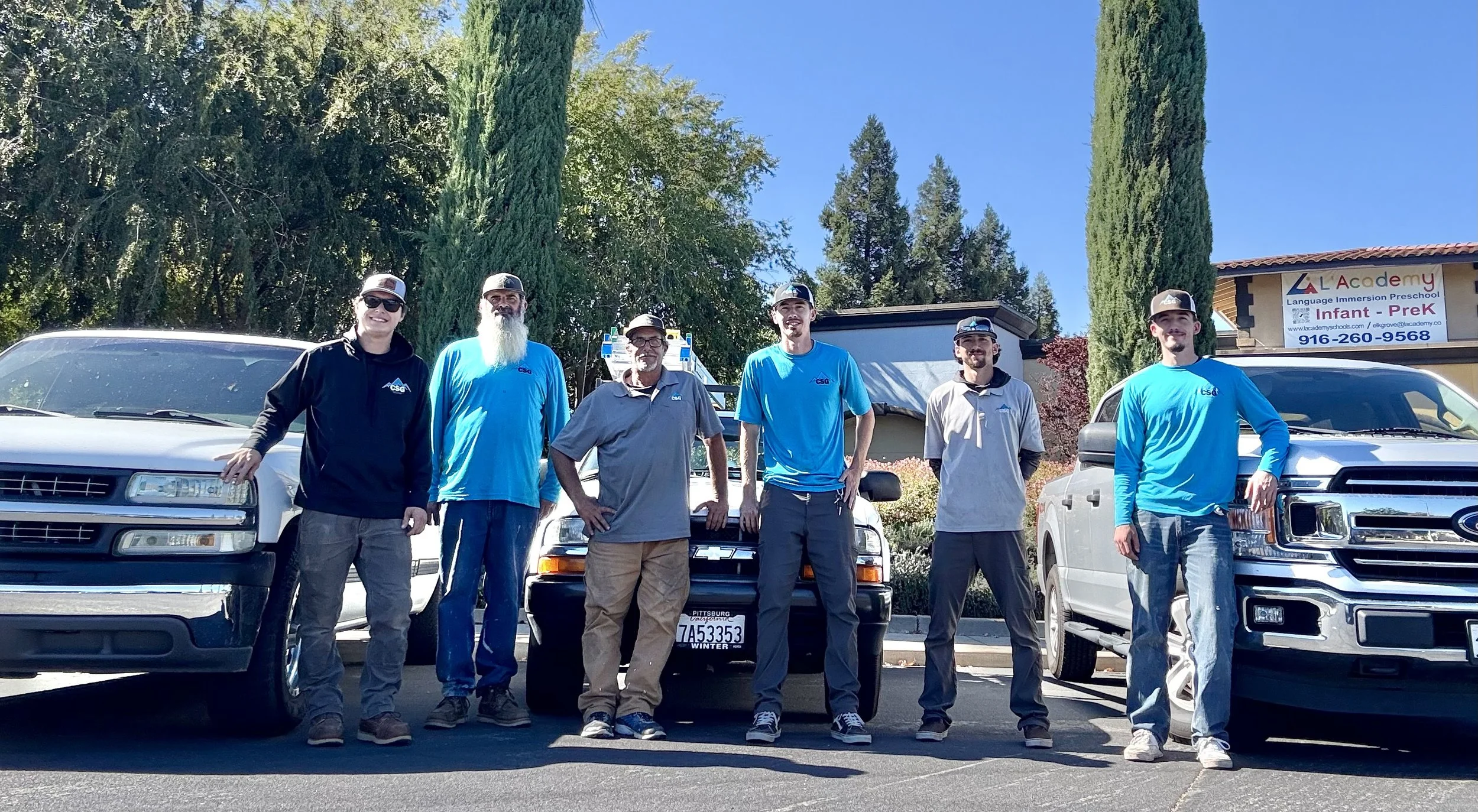 The CSG Window Cleaning team — Tyler, Mark, Ryan, Kevin, Joey, and Kyle